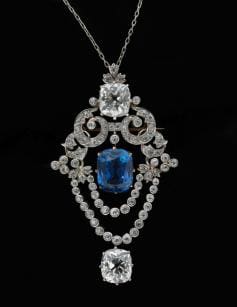 Tiffany piece featuring a fine sapphire and diamonds