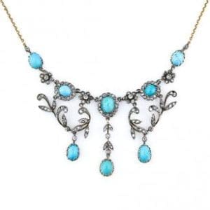 Victorian Turquoise Diamond Necklace