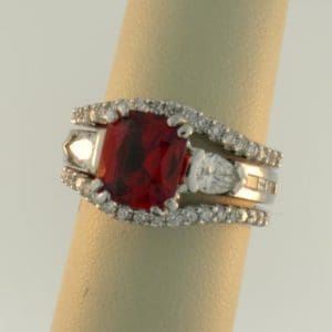 Custom Spinel Ring With Bands
