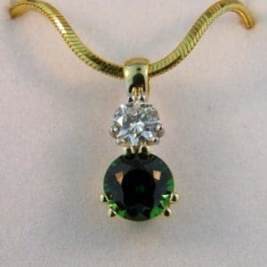 Diamond and Tsavorite Pendant
