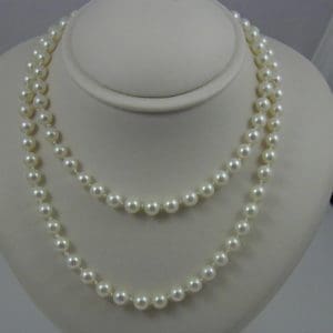Estate Cultured Pearl 2 Row Necklace 1