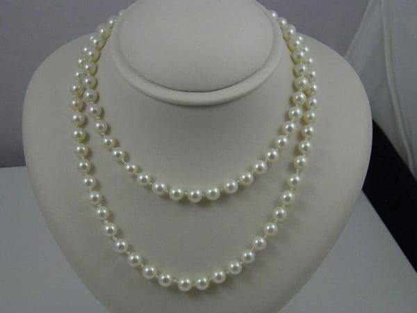 Estate Cultured Pearl 2 Row Necklace 1