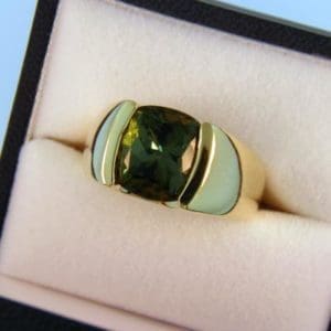 Green Tourmaline Mens Ring