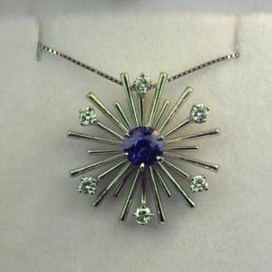 Mid Century Sapphire and Diamond Star or Satellite c.1960 1