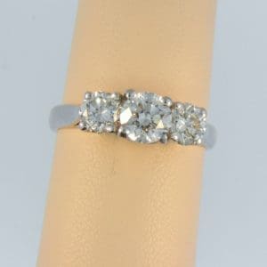 Modern Estate Diamond Three Stone Ring 1.75ctw 1