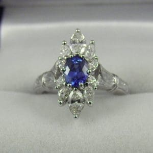 Modern Estate Sapphire and Diamond Ring 1