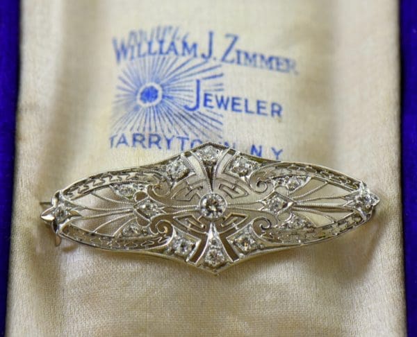 Platinum Filigree and Diamond Brooch c.1920 1