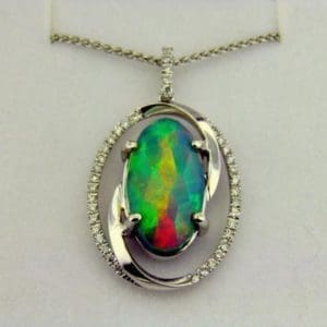 Rose Cut Ethiopian Opal Pendant