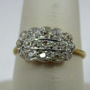 Victorian Ring with very Old Mine Cut Diamonds 1