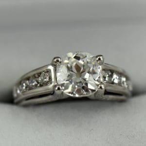 Custom Diamond Ring with 2.25ct Old Mine Cut Diamond SI1 H