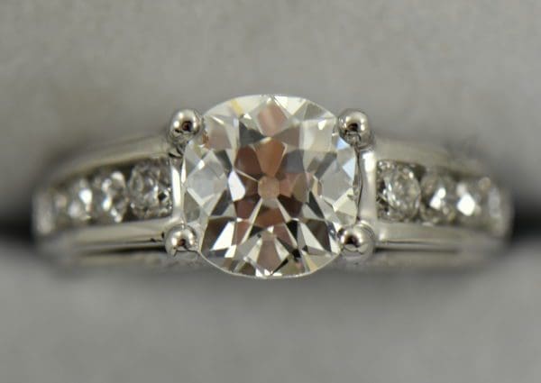 Custom Diamond Ring with 2.25ct Old Mine Cut Diamond SI1 H 3