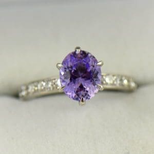 Natural Lavender Purple Sapphire Engagement Ring White Gold