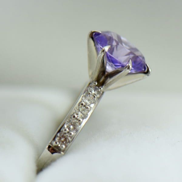 Natural Lavender Purple Sapphire Engagement Ring White Gold 3