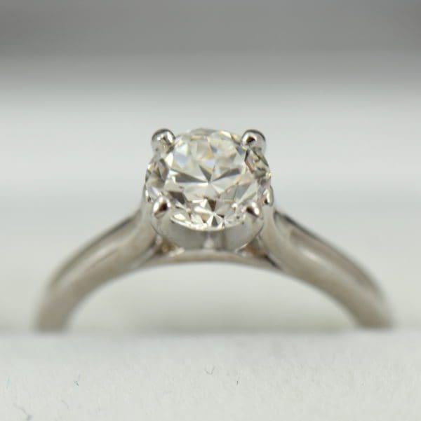 Platinum Solitaire Engagement Ring with Half Carat Modern Euro Diamond