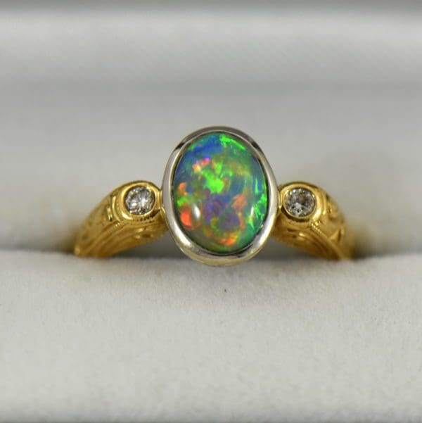 Custom Vintage-Style Australian Opal Engagement Ring | Exquisite ...