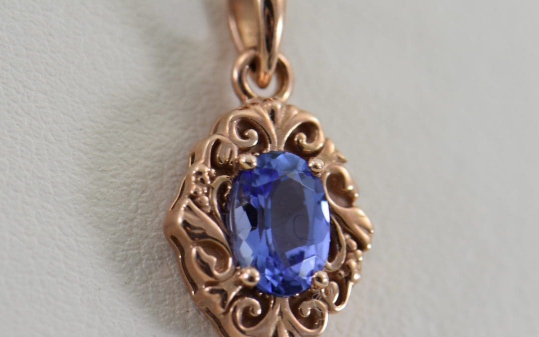 tanzanite rose gold pendant