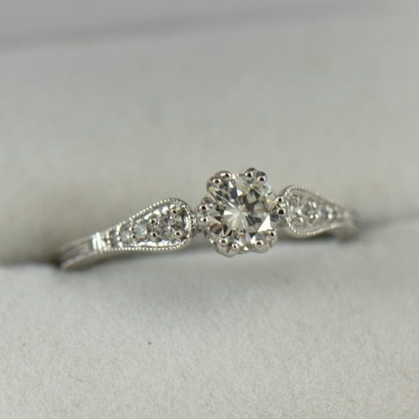 Simple Vintage Style Engagement Ring with .60ct Diamond VS1 J