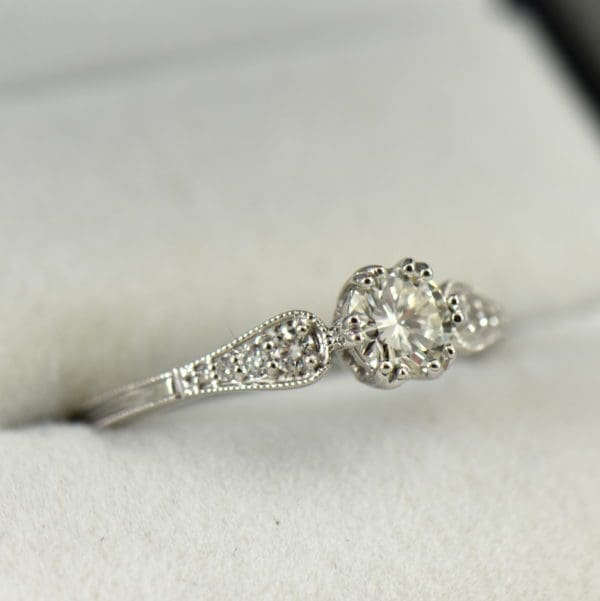 Simple Vintage Style Engagement Ring with .60ct Diamond VS1 J 2