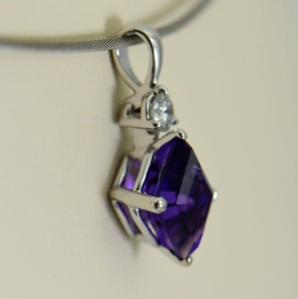 Custom Amethyst & Diamond Parallelogram Pendant | Exquisite Jewelry for ...