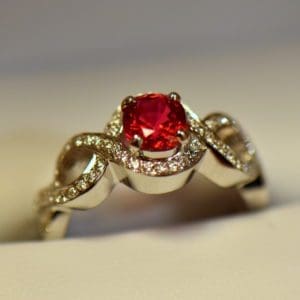 Namya Jedi Red Spinel and Diamond Ring