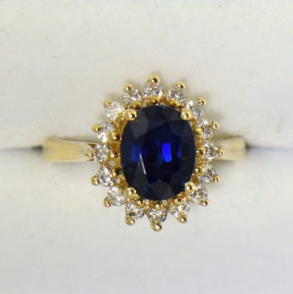 Princess Diana Style Sapphire and Diamond Necklace Set Ring