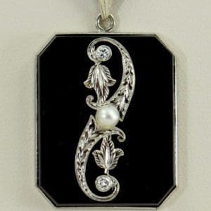 Art Deco Onyx and Diamond Necklace.JPG