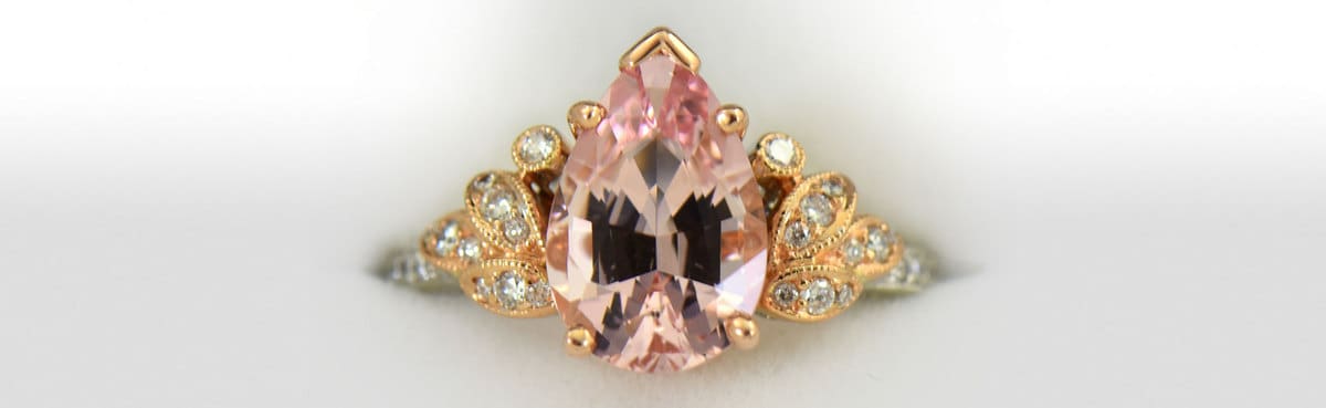 Exceptional Untreated Nigerian Morganite Pear Diamond 1920x590px