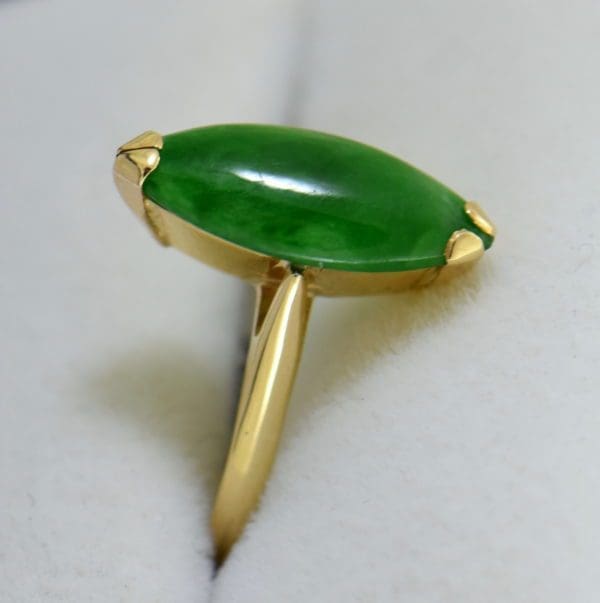 1960s marquise navette green jadeite jade solitaire in yellow gold 3.JPG