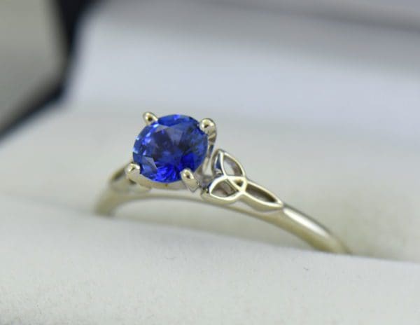 1ct Round Blue Sapphire Solitaire Ring with Celtic Trinity Accents 2.JPG
