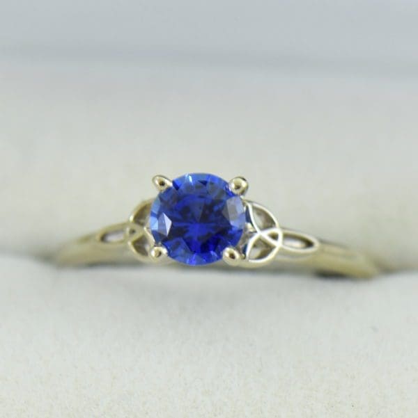 1ct Round Blue Sapphire Solitaire Ring with Celtic Trinity Accents 5.JPG