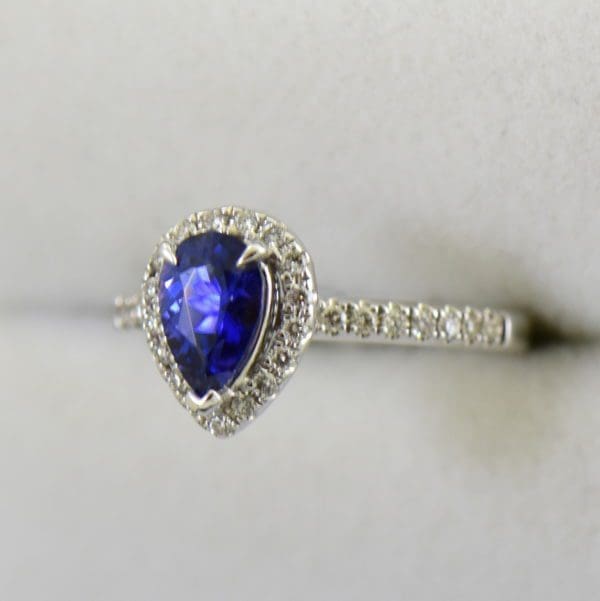 Blue Violet Pear Sapphire Halo Engagement Ring 6.JPG