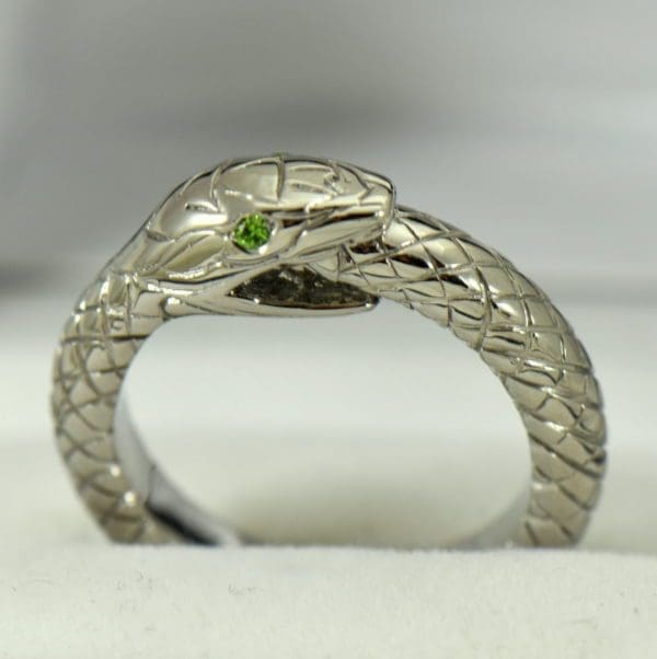 Custom Gent s Snake Ring with Demantoid Eyes 2.JPG