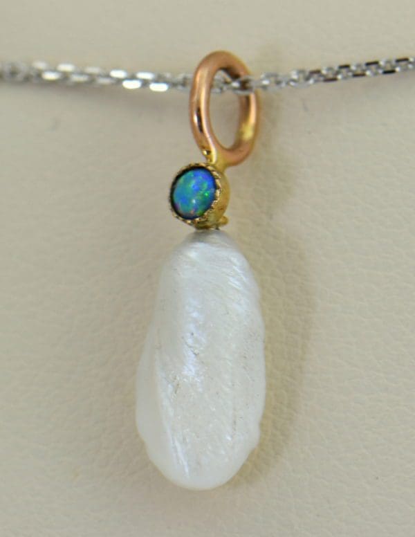 Mississippi River Pearl  Opal Pendant Pin Conversion.JPG