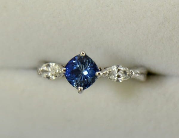 Blue Bicolor Sapphire  Marquise Diamond Engagement Ring 3.JPG