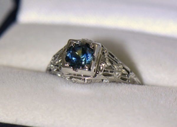 Teal Montana Sapphire Art Deco Engagement Ring 5.JPG