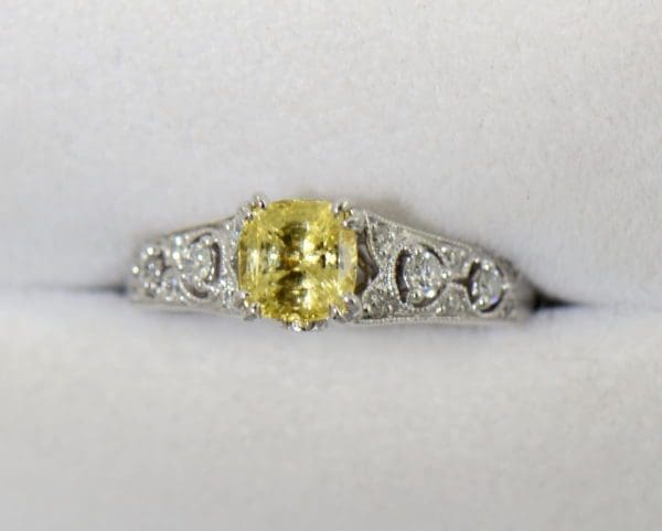 Unheated Butter Yellow Sapphire Engagement Ring