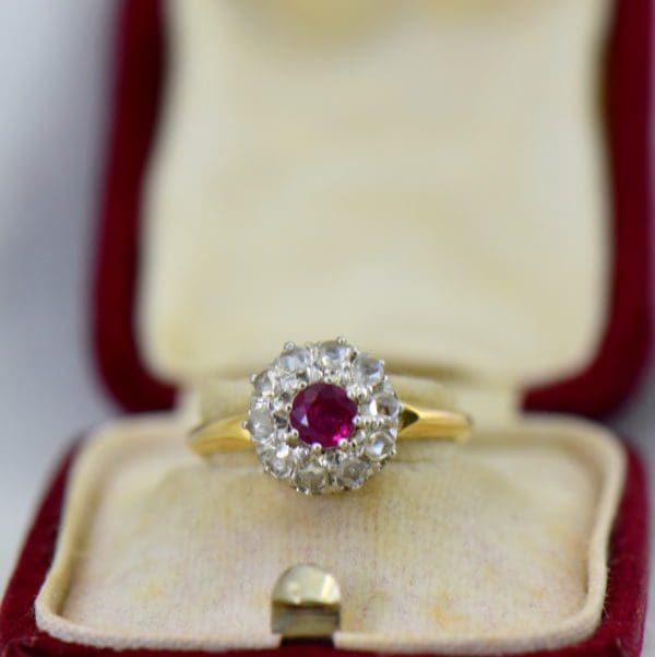 Victorian Ruby Rose Cut Diamond Halo Ring 2.JPG Copy