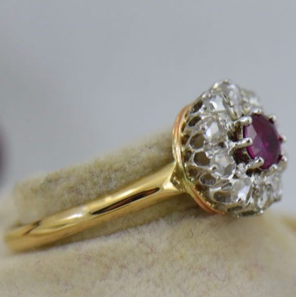 Victorian Ruby Rose Cut Diamond Halo Ring 3.JPG