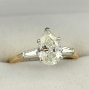 1.67ct Pear Diamond Three Stone Ring in Yellow Gold.JPG