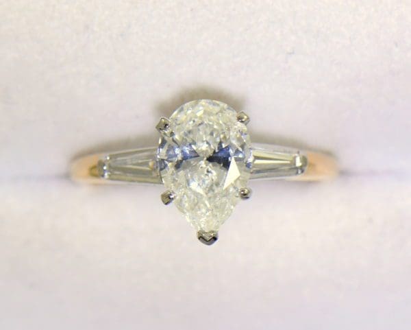 1.67ct Pear Diamond Three Stone Ring in Yellow Gold 4.JPG