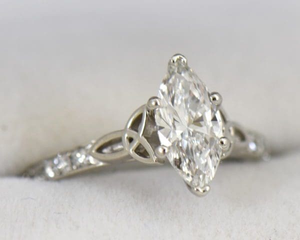 GIA 1.15ct F VS2 Marquise Diamond Ring in platinum with celtic details.JPG