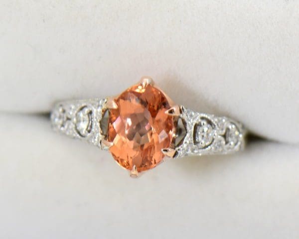 Peachy Pink Imperial Topaz Diamond Ring 3.JPG