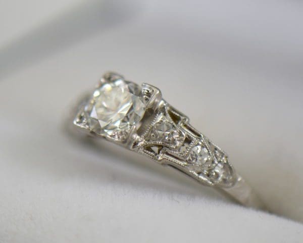 Art Deco Platinum .50ct Diamond Engagement Ring.JPG