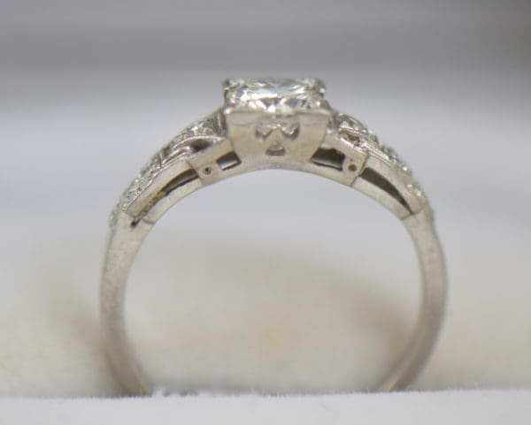 Art Deco Platinum .50ct Diamond Engagement Ring 2.JPG