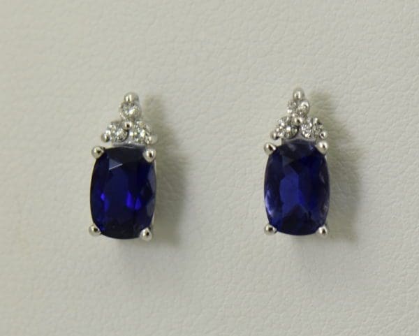 Blue Iolite Diamond Stud Earrings.JPG