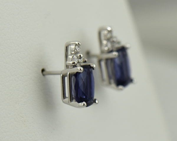 Blue Iolite Diamond Stud Earrings 2.JPG