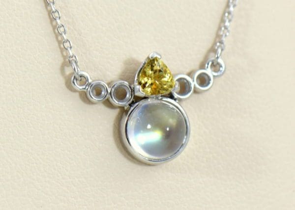 Moonstone Yellow Garnet Necklace in White Gold 2.JPG