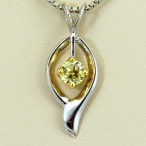 Barb s Mid Century .80ct Canary Yellow Diamond Pendant in Twotone Gold 3.JPG