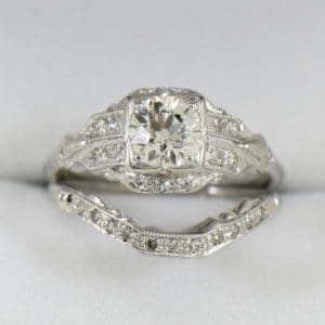 G Art Deco Engagement Ring with Custom Diamond Shadow Wedding Band.JPG