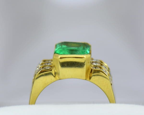 3ct Gem Emerald Ring and Channel Diamond Ring 4.JPG